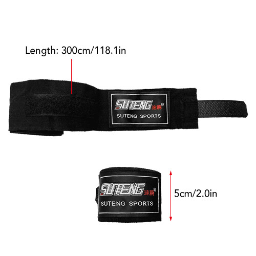 Bende da boxe in cotone da 3 m - Supporto per polso, 2 pezzi 1
