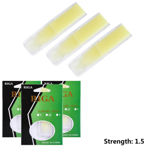 3 pezzi di ance per clarinetto 1,5/2,0/2,5 giallo 67mmx11,5mm 1