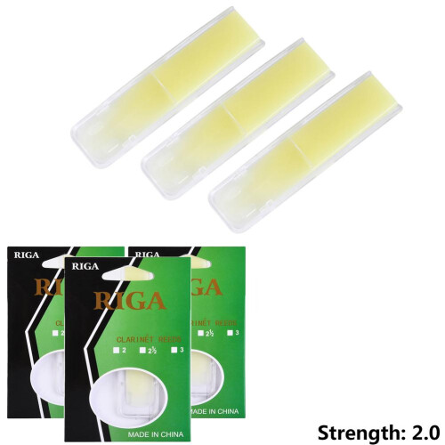3 pezzi di ance per clarinetto 1.5/2.0/2.5 giallo 67x11.5mm 1