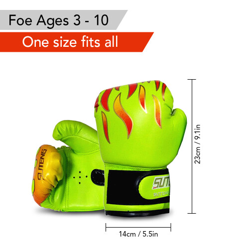 Guantoni da boxe per bambini 300 g 23x14 cm giallo 2