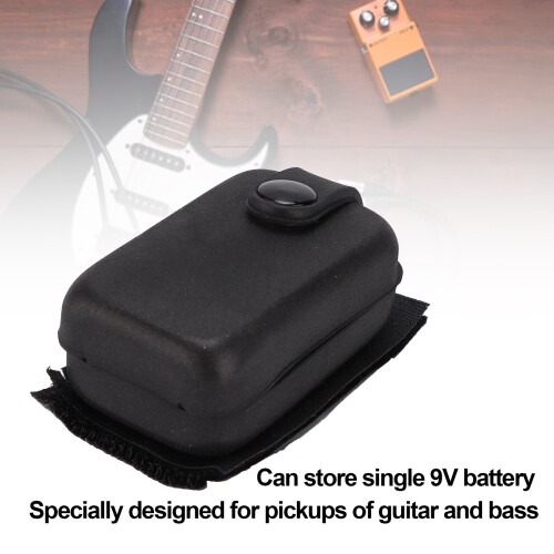 Portabatterie in PU per chitarra acustica, nero 2