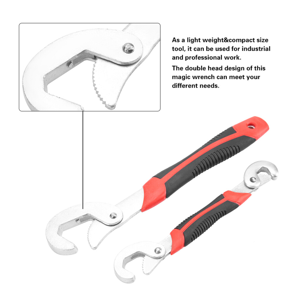 2 Pcs Magic Wrench Set Double Head Wrench Multi Function Universal Spanner Hand Tools 7891322531890