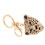 Porte-clés tête de léopard en strass, doré, 1 pièce 5