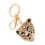 Porte-clés tête de léopard en strass, doré, 1 pièce 8