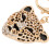 Porte-clés tête de léopard en strass, doré, 1 pièce 11