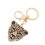 Porte-clés tête de léopard en strass, doré, 1 pièce 14