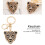 Porte-clés tête de léopard en strass, doré, 1 pièce 6