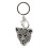 Porte-clés tête de léopard strass pendentif argent 15