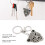Porte-clés tête de léopard strass pendentif argent 6