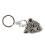 Porte-clés tête de léopard strass pendentif argent 9