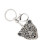 Porte-clés tête de léopard strass pendentif argent 14