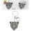 Porte-clés tête de léopard strass pendentif argent 13