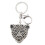 Porte-clés tête de léopard strass pendentif argent 2