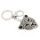 Porte-clés tête de léopard strass pendentif argent 16