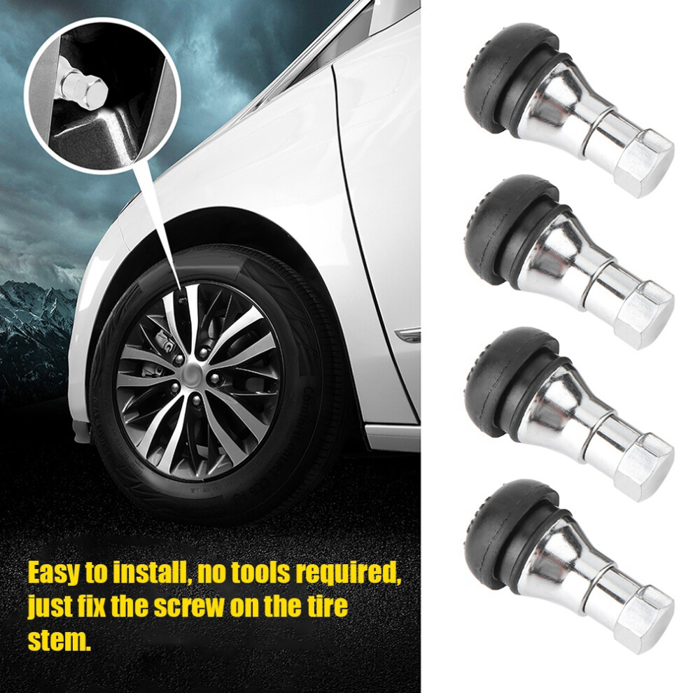 4Pcs Aluminum Alloy Rubber Tubless Wheel Tire Tyre Valve Stem Cap Kit-image-OPC-PHVYY28-NEW