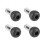 Kit di 4 tappi per valvole in alluminio - Nero/Argento 9