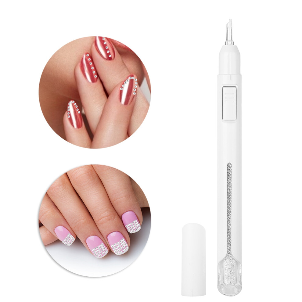 Silver 0.8Mm Nail Beads Dotting Bullion Pen Nail Dotting Manicure Decoration Tool (Silver)