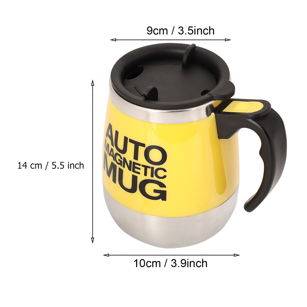 Electric Coffee Stirring Mug Mixing Cup Tea Auto Stirring Magnetic Mug (Yellow)-image-OPC-PHVYY2R-NEW