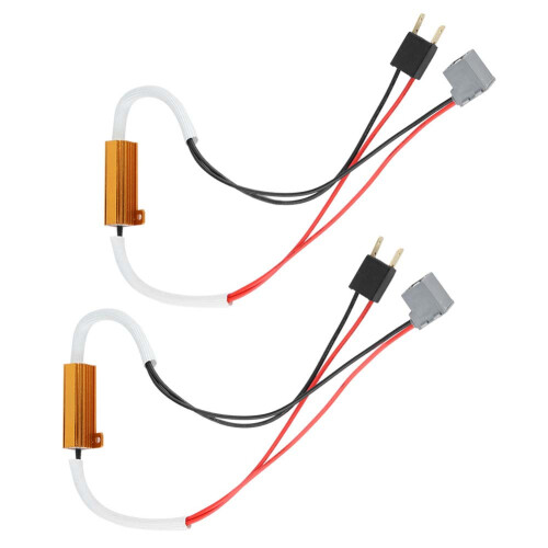 2 pezzi di decoder LED per fari H7 in alluminio, 50W 12V 6Ω 1