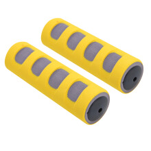 1 paio di impugnature morbide in spugna da 12 cm/4,7 in grigio-giallo