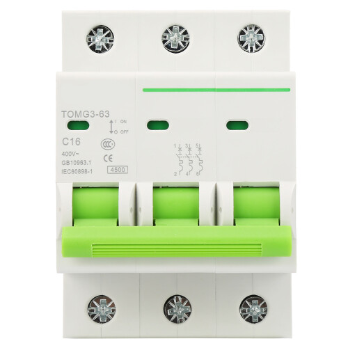 TOMG3-63 3P Tipo C 16A MCB Interruttore ad aria Argento 1