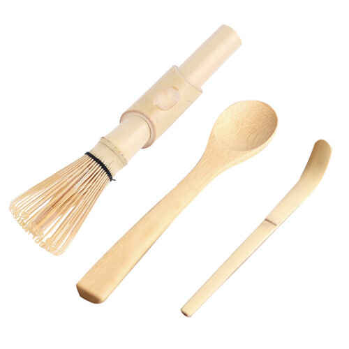 Set da 3 pezzi in bambù per matcha: frusta 15 cm, chashaku 13 cm, Naturale 1