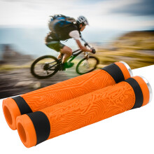 Poignées en silicone MTB 130x30mm orange embouts de guidon