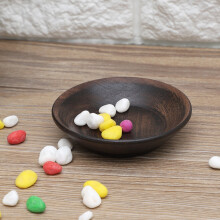 Vassoio per frutta in legno massiccio rotondo 7,5 cm Cap. Colore scuro