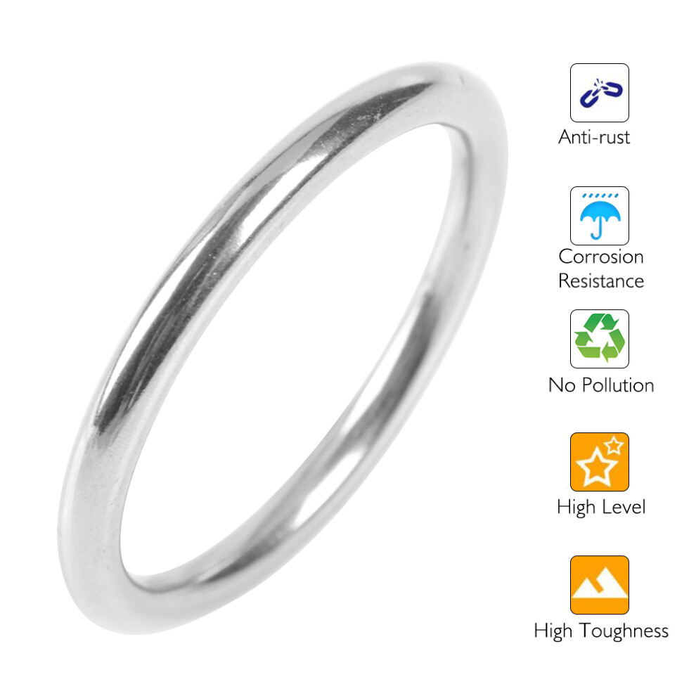 304 Stainless Steel Welded O Ring (05045 Line Dia. 5Mm * Inner Dia. 45Mm) Diving Pet Accessory 4331322539944