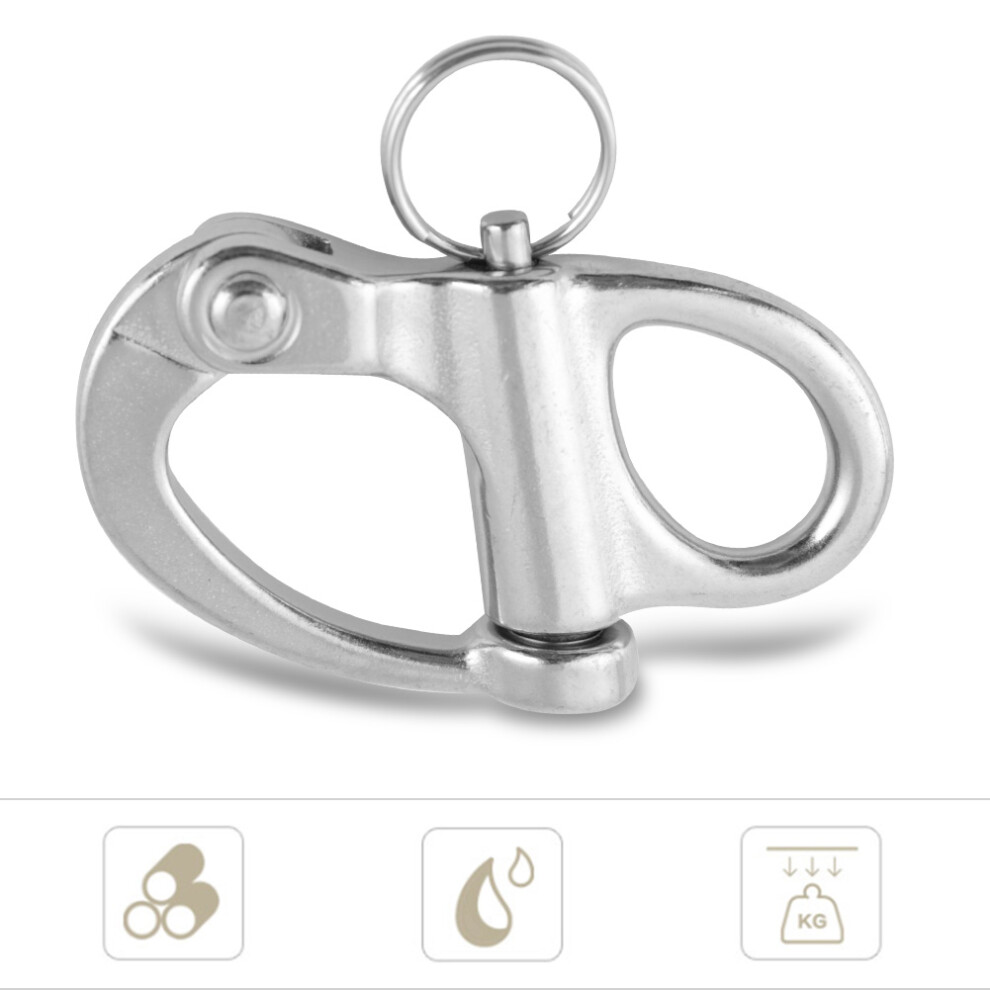 22*96Mm Stainless Steel Fixed Snap Shackle Quick Release With Round Ring 8061322540041