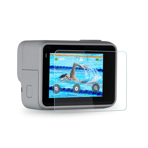 Hero7 Silber/Weißer gehärteter Glas Bildschirm- & Objektivschutz-Set 2