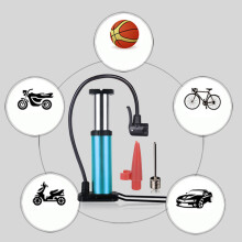 Mini tragbare blaue Fahrradfußpumpe, Hochdruck, 17,5 cm