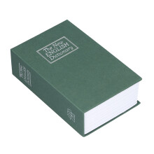 Coffre-fort en forme de dictionnaire vert, dimensions 18 x 11,6 x 5,5 cm, couvercle