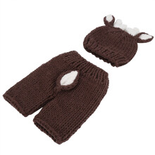 Body kaki en crochet avec bonnet cerf 38-40 cm 0-12 mois 116 g