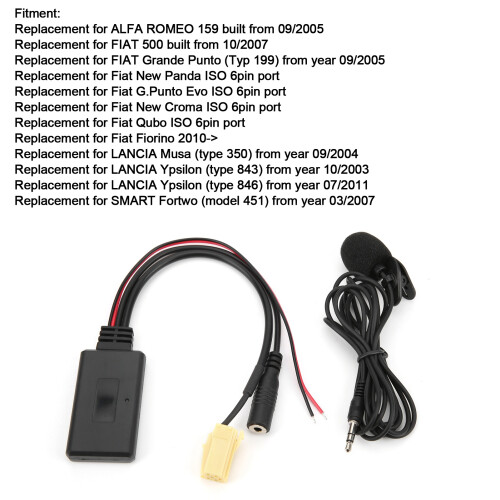 Adaptateur de câble AUX Bluetooth 5.0 pour 500 Mic 2