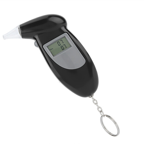 Testeur d'alcool numérique à écran LCD noir 112x68x22mm 2xAAA 2