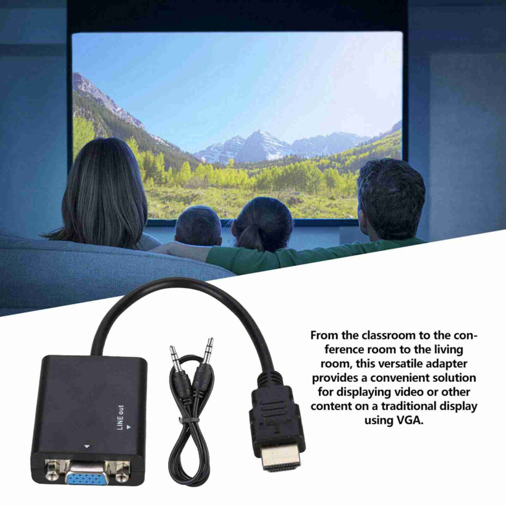 1080P Portable Hdmi To Vga Adapter Converter Cable And Usb Power 3.5Mm Audio Cable 4981322543498