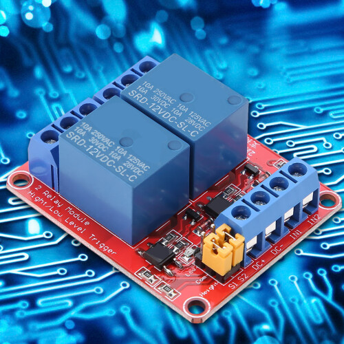 Module relais à 2 canaux 12 V, rouge, 50  41  18,5 mm 2