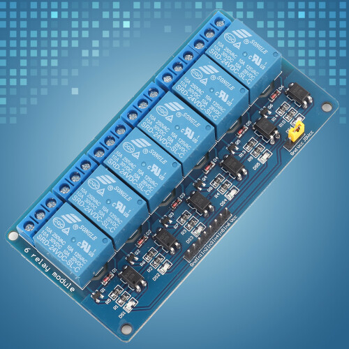 Modulo relè a 6 canali da 24 V con optoisolatore a livello basso 2