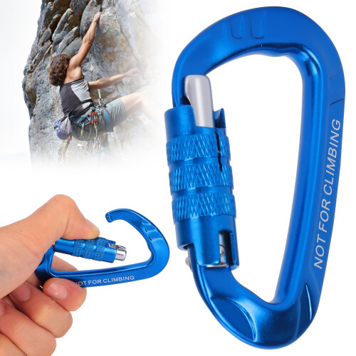 Moschettone autobloccante da 12 kN 80x40 mm Blu