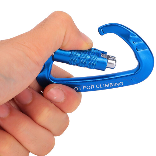 Moschettone autobloccante da 12 kN 80x40 mm Blu 2