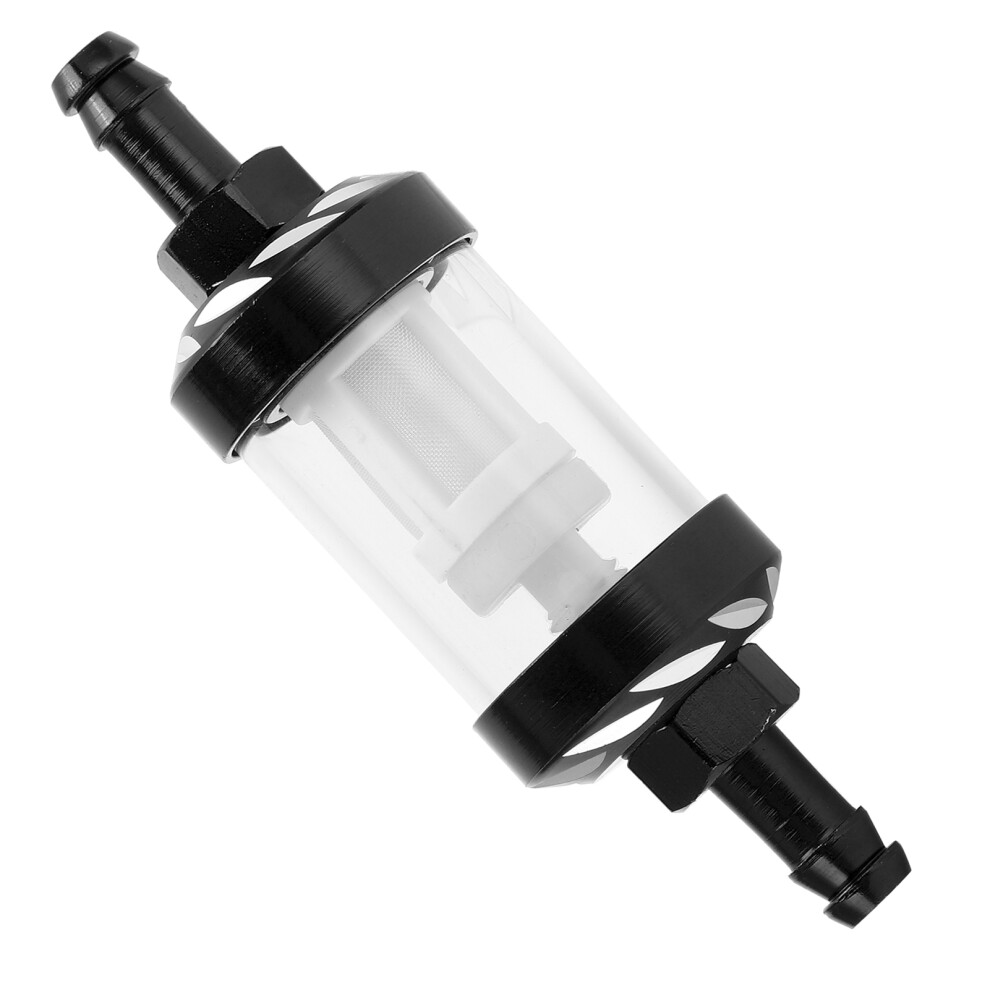 Glass Fuel Filter Element Aluminium Alloy Shell Replacement For Cars Atv Suvs Motorcycles Pit Bikesblack 7611322545198