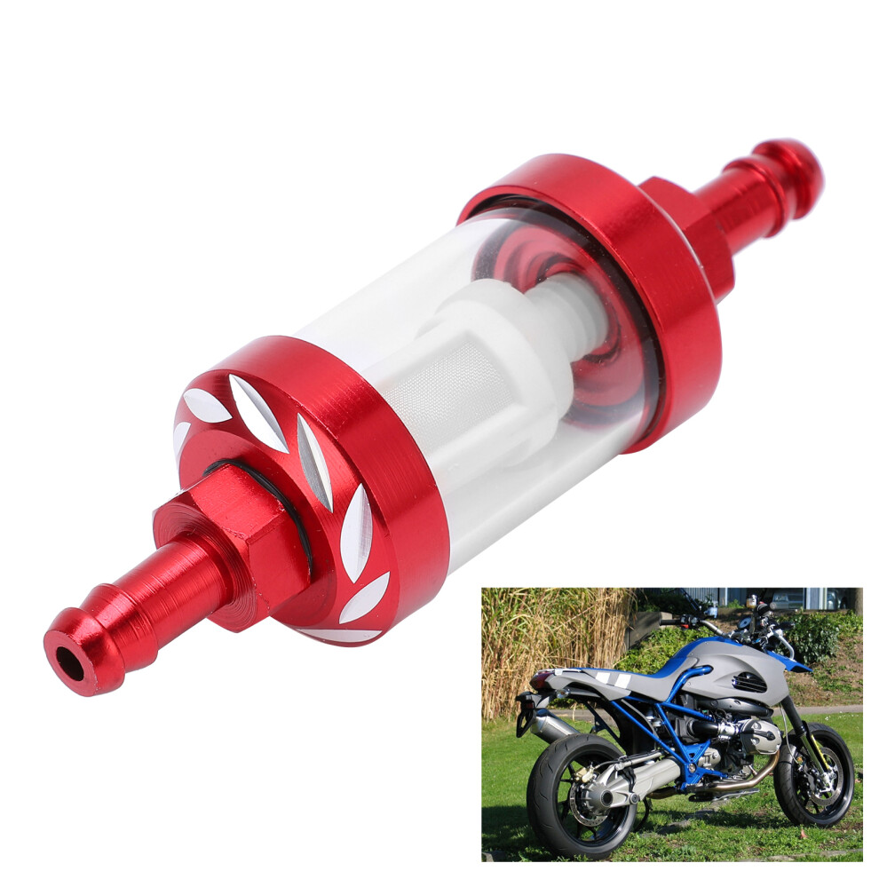 Glass Fuel Filter Element Aluminium Alloy Shell Replacement For Cars Atv Suvs Motorcycles Pit Bikesred 7891322545224
