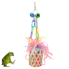 Jouet coloré pour perroquet panier déchiqueteur 8x8x30cm