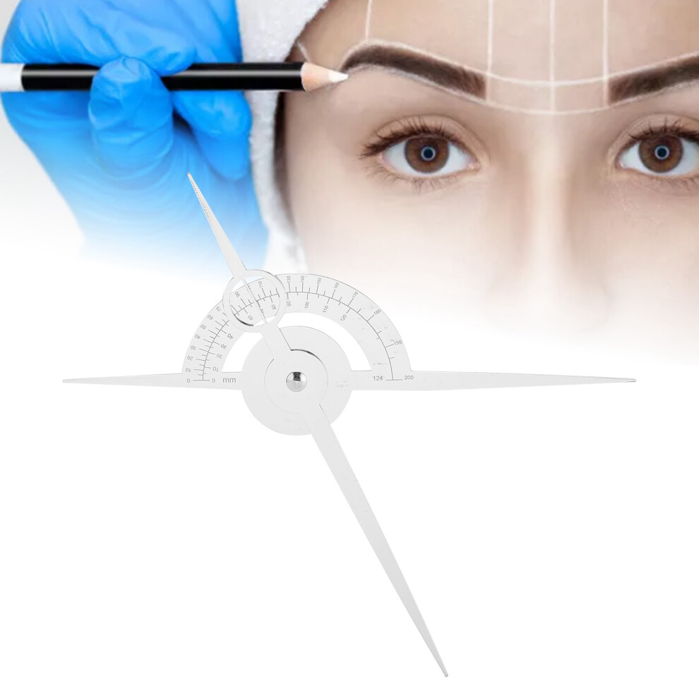 Tattooing Drawing Tool ThreePoint Positioning Tattoo Eyebrow Guide Balance Measure Ruler(Silver )
