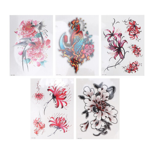 Damentattoos regenfest, Blumenmotiven, 148x210mm 1