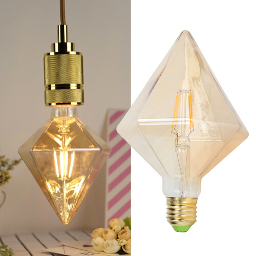 LED Retro Piramide 4W E27 17,5x12,5x12,5 cm Calda
