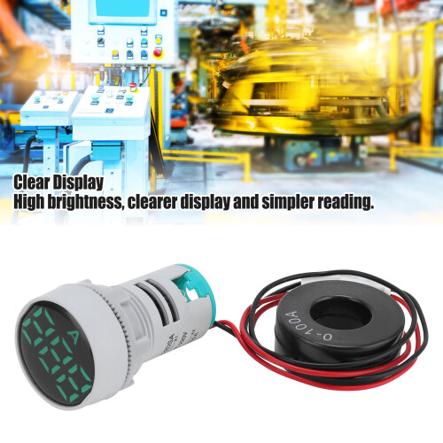 AD16-22DSA Numérique 0-100A Panneau rond en cristal 220V 2