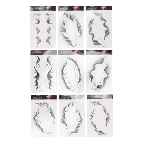 Adesivo tatuaggio per capelli 9 pezzi ED-010–018 11x16cm 1