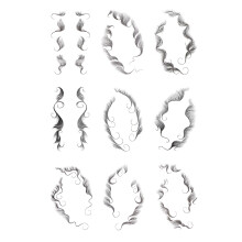 Adesivo tatuaggio per capelli 9 pezzi ED-010–018 11x16cm